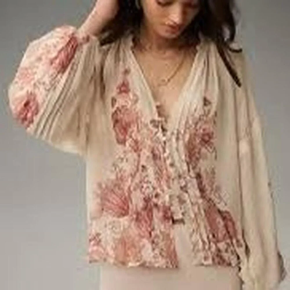 Anthropologie x Florence Balducci Delicate Pintuck Blouse - Picture 1 of 5